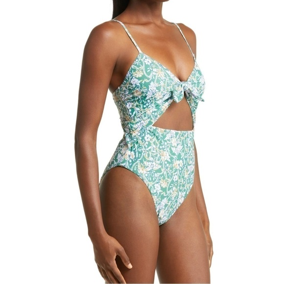 VERONICA BEARD Aniston Floral Print One-Piece Swimsuit - Sz - Large (B488) - Picture 2 of 12